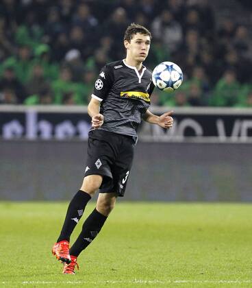 Andreas Christensen (Bor. Moenchengladbach) during the Championsleague match between Borussia Moenchengladbach and Juventus Turin, Borussiapark in Moenchengladbach on November 3., 2015. Borussia Mönchengladbach vs. Juventus Turin in der Champions League der Saison 2015 2016 am 3. November 2015.