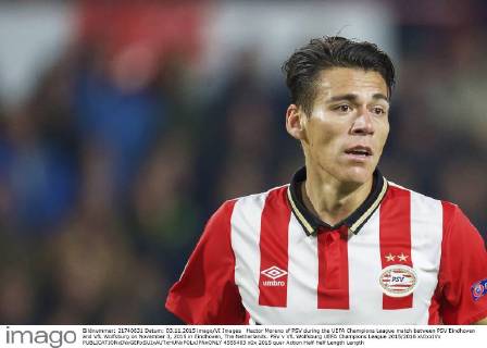 Hector Moreno of PSV during the UEFA Champions League match between PSV Eindhoven and VfL Wolfsburg on November 3, 2015 in Eindhoven, The Netherlands. PSV v VfL Wolfsburg UEFA Champions League 2015 2016 xVIxxIVx 4555483