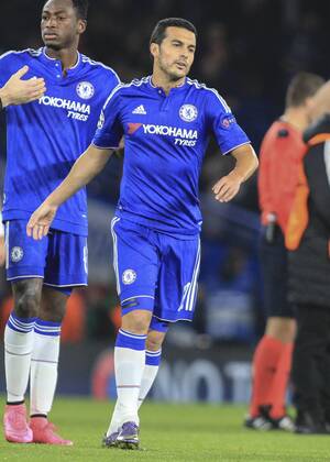 Football - 2015 2016 Champions League - Group G: Chelsea vs. Dynamo Kiev. Chelsea s Pedro at Stamford Bridge. COLORSPORT DANIEL BEARHAM che_dyn