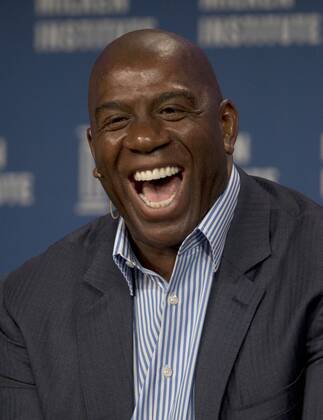 April 30, 2014 - Beverly Hills, CALIFORNIA, UNITED STATES OF AMERICA - Earvin (Magic) Johnson, Chairman and CEO, Magic Johnson Enterprises; NBA Basketball Herren USA Hall of Famer; Co-Owner, Los Angeles Dodgers during the 2014 Milken Institute Global Conference held Wednesday April 30, 2014 at the Beverly Hilton Hotel in Beverly Hills, California. .JAVIER ROJAS PI Milken Global Conference 2014 Wednesday - ZUMAa60_