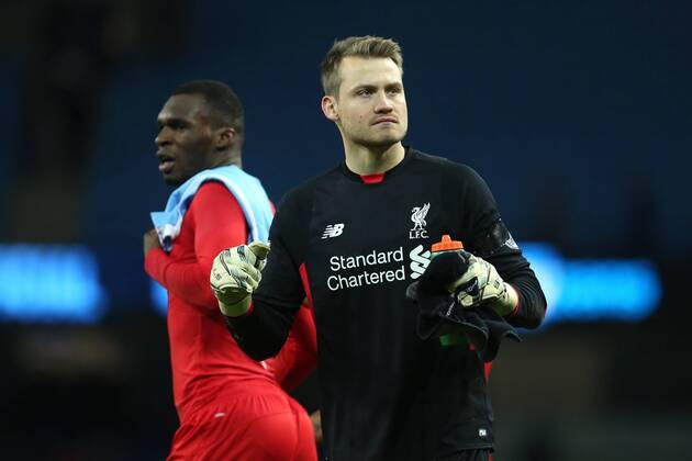 Simon Mignolet of Liverpool celebrates - Manchester City vs Liverpool - Barclays Premier League - Etihad Stadium - Manchester - 21 11 2015 Pic Philip Oldham SportImage EDITORIAL USE ONLY. No use with unauthorised audio, video, data, fixture lists, club league logos or live services. Online in-match use limited to 120 images, no video emulation. No use in betting, games or single club league player publications.