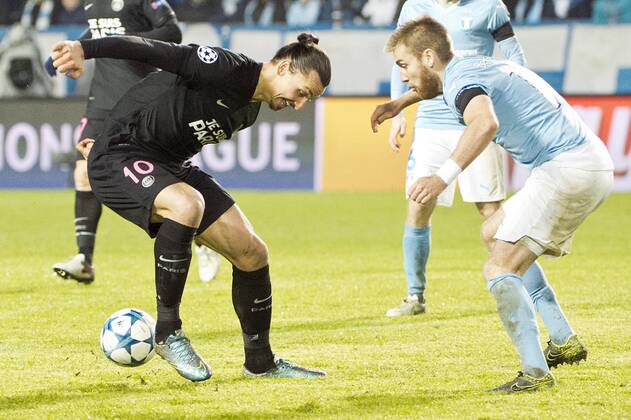 Malmoe Sweden 2015-11-25 Champions League 2015 16 Malmö FF(SWE) vs PSG(F) Zlatan Ibrahimovic(PSG) - 4.04937158