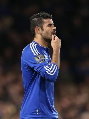 Chelsea s Diego Costa looks on dejected Barclays Premier League - Chelsea v AFC Bournemouth - Stamford Bridge - England - 5th December 2015 - Picture David Klein Sportimage EDITORIAL USE ONLY. No use with unauthorised audio, video, data, fixture lists, club league logos or live services. Online in-match use limited to 120 images, no video emulation. No use in betting, games or single club league player publications.