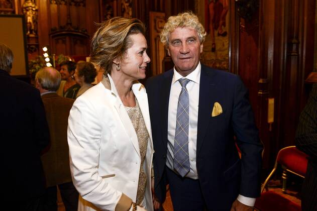 Belgische Sportpreisverleihung in Brüssel - BRUSSELS, BELGIUM: Gella Vandecaveye and Jean Marie Pfaff pictured during the award ceremony for the National Trophy of Sports Merit (Trophee National du Merite Sportif - Nationale Trofee voor Sportverdienste 2015), at the Brussels City Hall, Thursday 17 December 2015. DIRKxWAEM  x67732347stx
