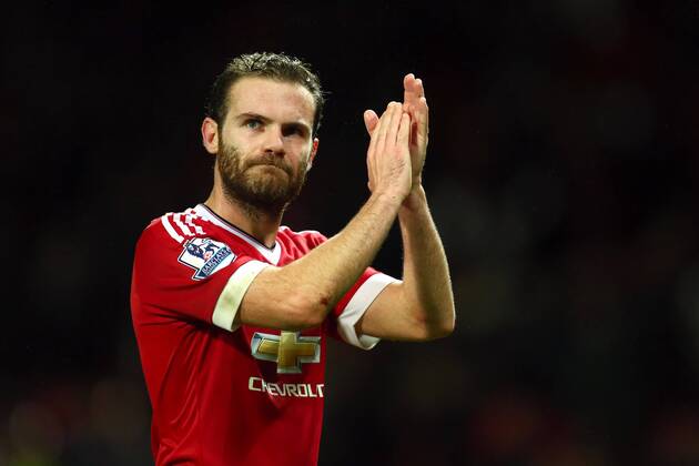 Juan Mata of Manchester United ManU applauds the fans - Manchester United vs Norwich City - Barclays Premier League - Old Trafford - Manchester - 19 12 2015 Pic Philip Oldham SportImage EDITORIAL USE ONLY. No use with unauthorised audio, video, data, fixture lists, club league logos or live services. Online in-match use limited to 120 images, no video emulation. No use in betting, games or single club league player publications.