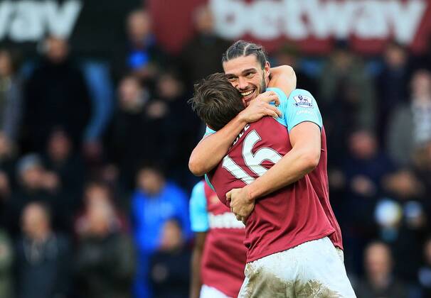 West Ham s Andy Carroll celebrates scoring his sides second goal Barclays Premier League - West Ham United vs Liverpool - Upon Park - England - 2nd January 2016 - Picture - David Klein Sportimage EDITORIAL USE ONLY. No use with unauthorised audio, video, data, fixture lists, club league logos or live services. Online in-match use limited to 120 images, no video emulation. No use in betting, games or single club league player publications.