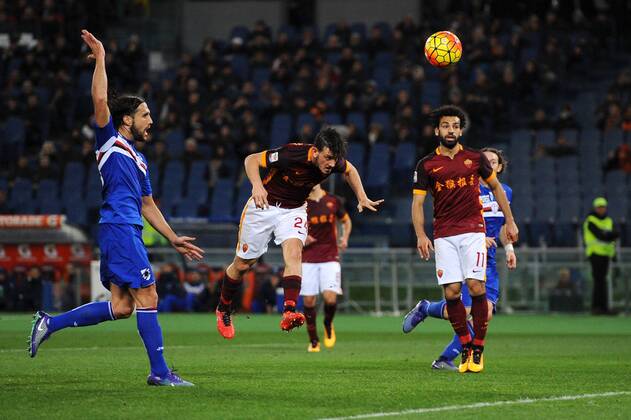Alessandro Florenzi Roma Goal celebration Roma 07-02-2016 Stadio Olimpico, Football Calcio 2015 2016 Serie A. AS Roma - Sampdoria . andreaxstaccioli