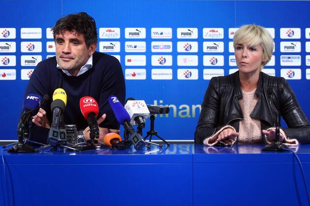 GNK Dinamo press conference PK Pressekonferenz 09.02.2016., Croatia, Zagreb - Press conference at the premises of GNK Dinamo on which the media addressed manager Zoran Mamic and spokeswoman Sandra Spicic. ZeljkoxLukunic PIXSELL