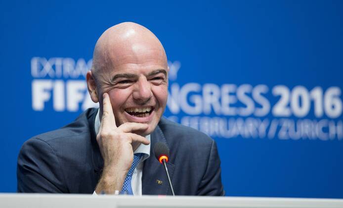 (160227) -- ZURICH, Feb. 26, 2016 -- New FIFA president Gianni Infantino attends his first press conference PK Pressekonferenz following his election in Zurich, Switzerland, Feb. 26, 2016. FIFA s member associations Friday elected Gianni Infantino to succeed Sepp Blatter as the new President of FIFA since 1998. ) (SP)SWITZERLAND-ZURICH-FIFA-NEW PRESIDENT-INFANTINO-PRESS CONFERENCE XuxJinquan 