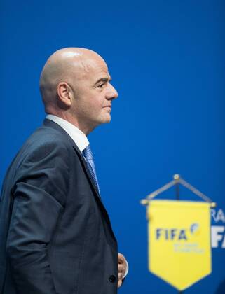 (160227) -- ZURICH, Feb. 26, 2016 -- New FIFA president Gianni Infantino attends his first press conference PK Pressekonferenz following his election in Zurich, Switzerland, Feb. 26, 2016. FIFA s member associations Friday elected Gianni Infantino to succeed Sepp Blatter as the new President of FIFA since 1998. ) (SP)SWITZERLAND-ZURICH-FIFA-NEW PRESIDENT-INFANTINO-PRESS CONFERENCE XuxJinquan 