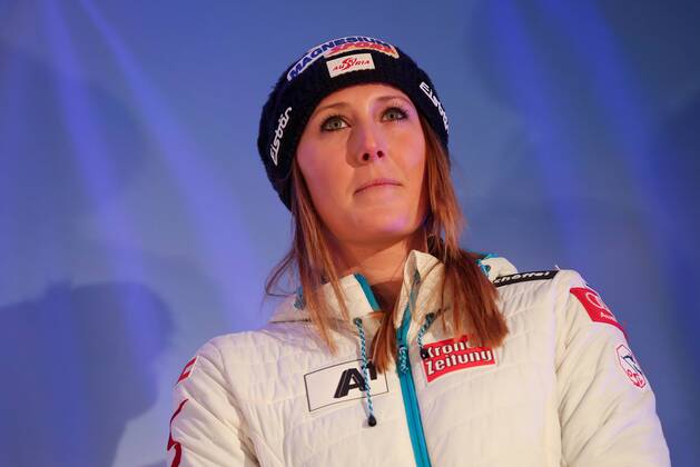 ALPINE SKIING - FIS WC Lenzerheide LENZERHEIDE,GERMANY,12.MAR.16 - ALPINE SKIING - FIS World Cup, Super G, ladies, award ceremony. Image shows Cornelia Huetter (AUT). Picture shot with a Canon EOS-1D X Mark II sample. GEPAxpictures xChristianxWalgram