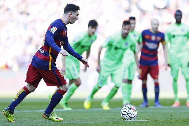 Lionel Messi (Barcelona), MARCH 12 2016 - Football Soccer : Spanish Primera Division Liga BBVA match between FC Barcelona Barca 6-0 Getafe at Camp Nou stadium in Barcelona, Spain. NoxThirdxPartyxSales (oqma_BCNGTF_006)