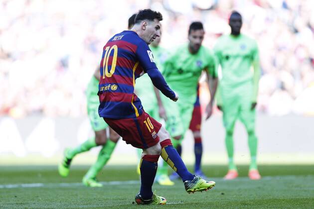 Lionel Messi (Barcelona), MARCH 12 2016 - Football Soccer : Spanish Primera Division Liga BBVA match between FC Barcelona Barca 6-0 Getafe at Camp Nou stadium in Barcelona, Spain. NoxThirdxPartyxSales (oqma_BCNGTF_007)