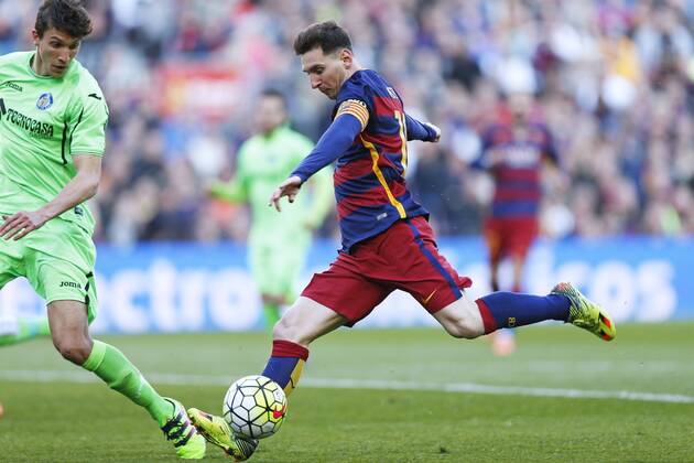 Lionel Messi (Barcelona), MARCH 12 2016 - Football Soccer : Spanish Primera Division Liga BBVA match between FC Barcelona Barca 6-0 Getafe at Camp Nou stadium in Barcelona, Spain. NoxThirdxPartyxSales (oqma_BCNGTF_032)