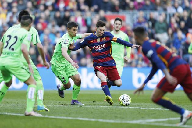 Lionel Messi (Barcelona), MARCH 12 2016 - Football Soccer : Spanish Primera Division Liga BBVA match between FC Barcelona Barca 6-0 Getafe at Camp Nou stadium in Barcelona, Spain. NoxThirdxPartyxSales (oqma_BCNGTF_038)