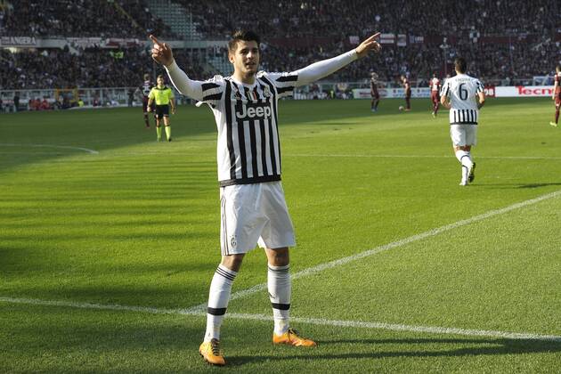 Alvaro Morata Juventus Goal celebration Torino 20-03-2016 Stadio Olimpico Football Calcio Serie A 2015 2016 Torino FC vs. Juventus. filippoxalfero