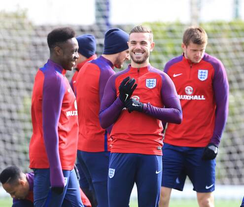 England s Jordan Henderson during training at the Tottenham Hotspur Training Centre. Photo credit should read: David Klein Sportimage EDITORIAL USE ONLY. No use with unauthorised audio, video, data, fixture lists, club league logos or live services. Online in-match use limited to 120 images, no video emulation. No use in betting, games or single club league player publications.
