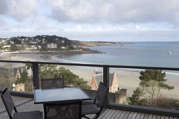EURO 2016 - Mannschaftsquartier Albanien: Hotel L Agapa & Spa in Perros Guirec - Ausblick aus einem Zimmer FOOTBALL - Perros Guirec - 05 04 2016 AlexisCourcoux Panoramic