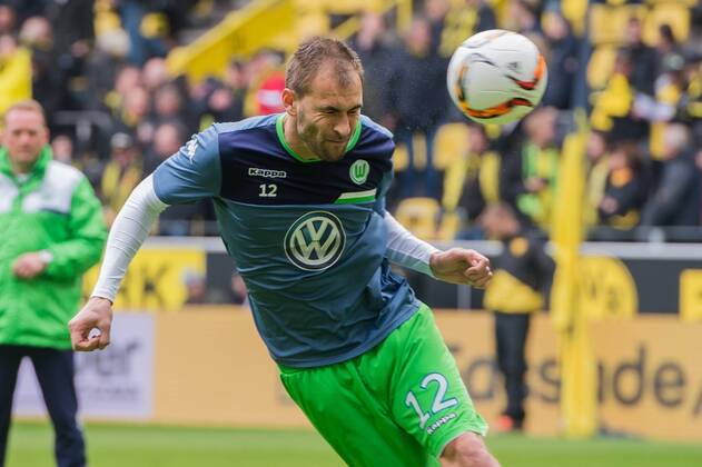 Bas Dost of VFL Wolfsburg during the Bundesliga match between Borussia Dortmund and VfL Wolfsburg on April 30, 2016 at the Signal Idun Park stadium in Dortmund, Germany. Borussia Dortmund v VfL Wolfsburg Bundesliga 2015 2016 xVIxGerritxvanxKeulenxIVx 5398988