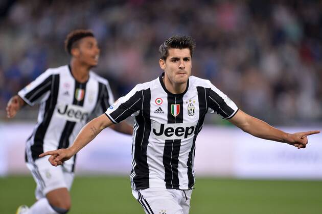 Alvaro Moarta Juventus. Goal celebration. Roma 21-05-2016 Stadio Olimpico Finale Coppa Italia, Tim Cup. AC Milan vs. Juventus Turin AntoxBaldassarre