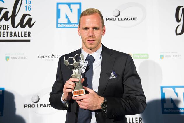 Gent s goalkeeper Matz Sels pictured during the first edition of the Professional Soccer Player of the Year 2016 gala evening, Monday 23 May 2016, in Gent. LAURIExDIEFFEMBACQ  x04856685x