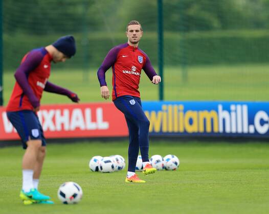 England s Jordan Henderson during a training session at Watford FC s Training Ground, London Colney. Picture date: June 01, 2016. Pic David Klein Sportimage EDITORIAL USE ONLY. No use with unauthorised audio, video, data, fixture lists, club league logos or live services. Online in-match use limited to 120 images, no video emulation. No use in betting, games or single club league player publications.