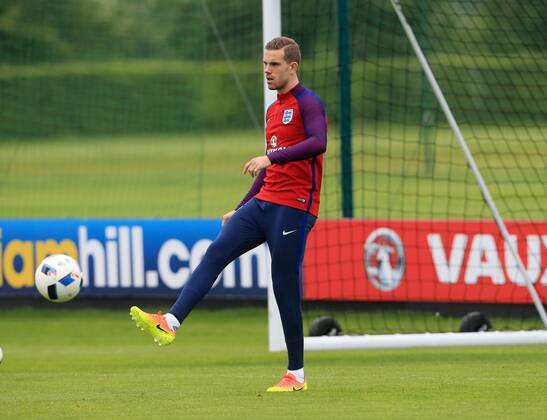 England s Jordan Henderson during a training session at Watford FC s Training Ground, London Colney. Picture date: June 01, 2016. Pic David Klein Sportimage EDITORIAL USE ONLY. No use with unauthorised audio, video, data, fixture lists, club league logos or live services. Online in-match use limited to 120 images, no video emulation. No use in betting, games or single club league player publications.