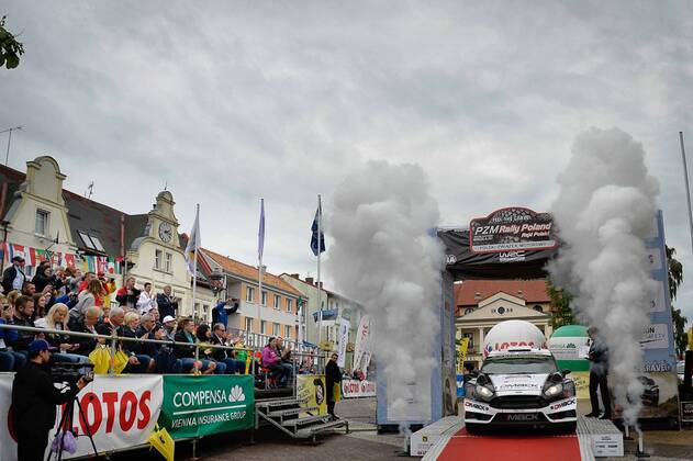 Podium Ott Tanak (EST) - Raigo Molder (EST) - Ford Fiesta RS WRC Motorsport Rallye WM MOTORSPORT, Polen-Rallye - WRC - 03 07 2016 