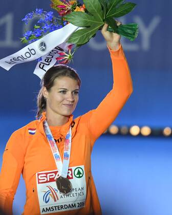 Amsterdam, Leichtathletik, Athletics, Track and Field, EAA, Leichtathletik EM Amsterdam 2016, European Championships Amsterdam, 06.07-10.07.2016, Olympiastadion Amsterdam,100m Frauen Siegerehrung Dafne Schippers mit Gold Medaille, Copyright Gladys Chai von der Laage