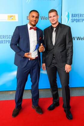 GER, Bayerische Sportpreis 2016 16.07.2016, BMW Welt, Muenchen, GER, Bayerische Sportpreis 2016, im Bild Preistraeger Joshua Bluhm und Johannes Lochner nordphotoxStraubmeier