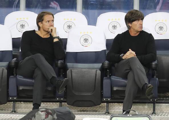 DFB Bundestrainer Joachim Jogi LOEW, LÖW,Thomas SCHNEIDER, DFB Co-Trainer, Assistenztrainer NORWEGEN - DEUTSCHLAND Deutsche Fussball Nationalmannschaft DFB, WM Qualifikation am 04.09.2016 in Oslo, Norwegen WM-Quali, Quali,