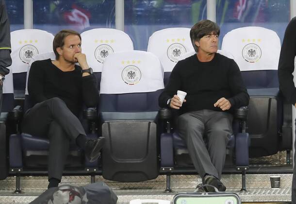 DFB Bundestrainer Joachim Jogi LOEW, LÖW,Thomas SCHNEIDER, DFB Co-Trainer, Assistenztrainer NORWEGEN - DEUTSCHLAND 0-3 Deutsche Fussball Nationalmannschaft DFB, WM Qualifikation am 04.09.2016 in Oslo, Norwegen WM-Quali, Quali,