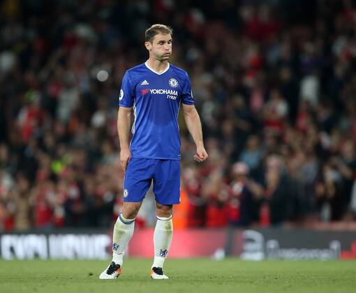 Chelsea s Branislav Ivanovic looks on dejected at the final whistle during the Premier League match at the Emirates Stadium, London. Picture date September 24th, 2016 Pic David Klein Sportimage EDITORIAL USE ONLY. No use with unauthorised audio, video, data, fixture lists, club league logos or live services. Online in-match use limited to 120 images, no video emulation. No use in betting, games or single club league player publications.