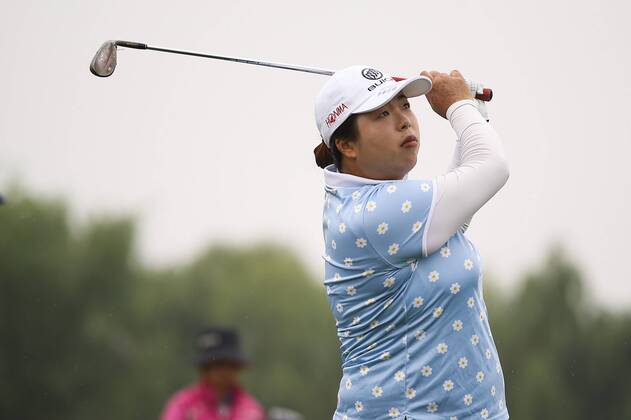 BEIJING, CHINA - SEPTEMBER 26: Feng Shanshan of China swings the club during a training session on Day one of 2016 Reignwood LPGA Golf Damen Classic at Reignwood Pine Valley on September 26, 2016 in Beijing, China. CFP492737104