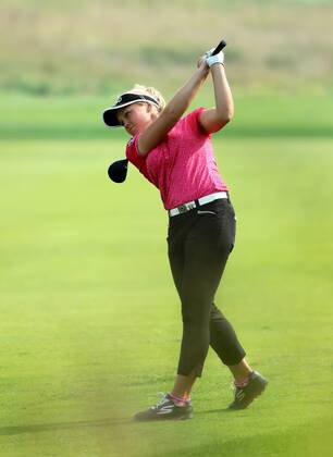 BEIJING, CHINA - SEPTEMBER 30: Brooke M. Henderson of Canada in action during the second round of the 2016 Reignwood LPGA Golf Damen Classic at Reignwood golf club on September 30, 2016 in Beijing, China. CFP493033728