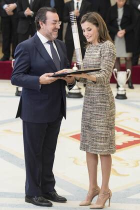 Miguel Carballeda Pineiro and Queen Letizia attends to the National Sports Awards 2015 at El Pardo Palace in Madrid, Spain. January 23, 2017.  (76484574)