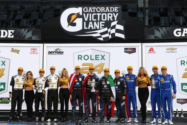 January 29, 2017 - Daytona Beach, Florida, United States of America - January 29, 2017 - Daytona Beach, Florida, USA: The IMSA WeatherTech SportsCar Championship Series takes to the track to practice for the Rolex 24 At Daytona at Daytona International Speedway in Daytona Beach, Florida. IMSA 2017: IMSA WeatherTech SportsCar Championship Rolex 24 At Daytona January 29 - ZUMAa161 20170129_zaa_a161_078 Copyright: xChrisxOwensxAspxIncx