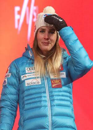 ALPINE SKIING - FIS Ski WC St. Moritz SANKT MORITZ,SWITZERLAND,10.FEB.17 - ALPINE SKIING - FIS Alpine World Ski Championships, alpine combined, award ceremony. Image shows Marie-Michele Gagnon (CAN). GEPAxpictures xChristianxWalgram