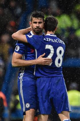 Diego Costa of Chelsea celebrates scoring third goal during the Premier League match between Chelsea and Swansea City at Stamford Bridge, London, England on 25 February 2017. Copyright: xGiuseppexMaffiax 14320099