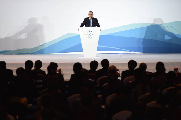 (170227) -- BEIJING , Feb. 27, 2017 -- International Paralympic Committee (IPC) CEO Xavier Gonzalez speaks during the launching event for the marketing program of Beijing 2022 Olympic and Paralympic Winter games Winterspiele Spiele Summer games (Beijing 2022) in Beijing, capital of China, Feb. 27, 2017. The marketing program for Beijing 2022 was officially launched by the organizers here on Monday. )(wll) (SP)CHINA-BEIJING-2022-MARKETING PROGRAM(CN) JuxHuanzong 