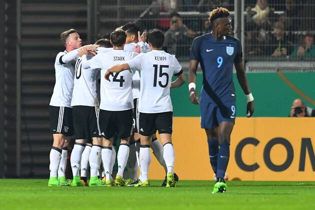 Fußball, U21 Länderspiel, Deutschland - England GER, FSP, U 21, Deutschland (GER) vs England (ENG) 24.03.2017, Brita-Arena, Wiesbaden, GER, FSP, U 21, Deutschland (GER) vs England (ENG), picture shows im Bild: Jubel ueber das Tor zum 1:0 durch Nadiem Amiri (U 21 Deutschland Germany 18) Foto © nordphoto Fabisch nordphotox xFabisch