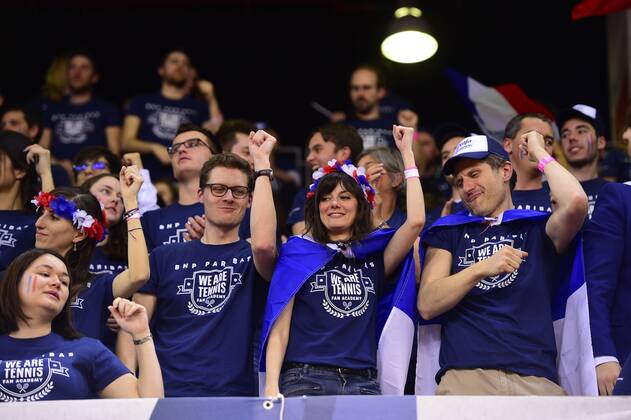 supporters de l equipe de France - ambiance TENNIS : France vs Grande Bretagne - Coupe Davis J1 - 07 04 2017 JBAutissier Panoramic