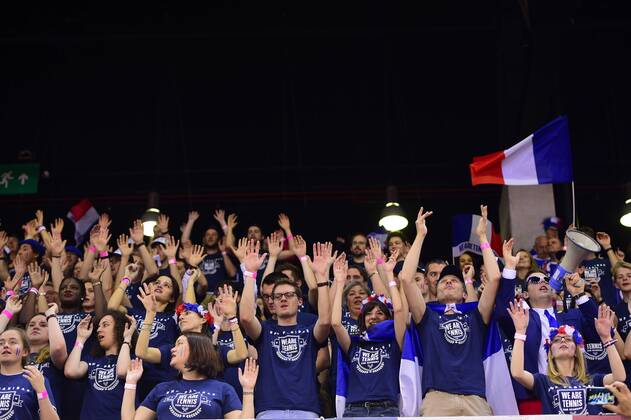 supporters de l equipe de France - ambiance TENNIS : France vs Grande Bretagne - Coupe Davis J1 - 07 04 2017 JBAutissier Panoramic
