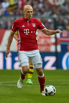 Muenchen, Deutschland, 08.04.2017, Bundesliga 28. Spieltag, FC Bayern Muenchen - BV Borussia Dortmund, Arjen Robben (FCB) in Aktion ( DeFodi501