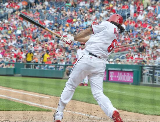 April 30, 2017 - Washington, District of Columbia, United States of America - Washington Nationals third baseman Anthony Rendon (6) hits a three run double in the fifth inning against the New York Mets at Nationals Park in Washington, D.C. on Sunday, April 30, 2017. The Nationals won the game 23 - 5..Credit: CNP New York Mets vs Washington Nationals - ZUMAs152 78320099st Copyright: xRonxSachsx