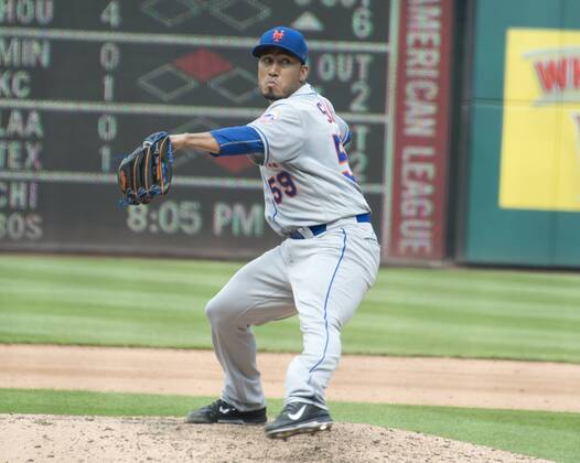 April 30, 2017 - Washington, District of Columbia, United States of America - New York Mets relief pitcher Fernando Salas (59) pitches in the sixth inning against the Washington Nationals at Nationals Park in Washington, D.C. on Sunday, April 30, 2017. The Nationals won the game 23 - 5..Credit: CNP New York Mets vs Washington Nationals - ZUMAs152 78320100st Copyright: xRonxSachsx