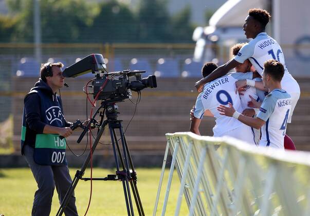 PXL_UEFA European U-17 Championship, group D, England vs. Netherlands 10.05.2017., Zapresic, Croatia - UEFA European U-17 Championship 2017, group D, 3rd round, England vs. Netherlands. Jadon Sancho, Tashan Oakley-Boothe, Callum Hudson-Odoi, George McEachran. IgorxKralj PIXSELL
