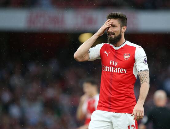 Arsenal s Olivier Giroud looks on dejected during the Premier League match at the Emirates Stadium, London. Picture date: May 16th, 2017. Pic credit should read: David Klein Sportimage EDITORIAL USE ONLY. No use with unauthorised audio, video, data, fixture lists, club league logos or live services. Online in-match use limited to 120 images, no video emulation. No use in betting, games or single club league player publications.