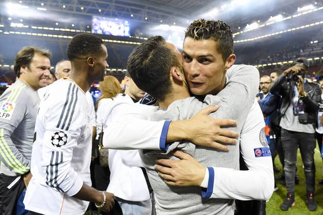 170603 Real Madrids Cristiano Ronaldo jublar efter finalen i Champions League mellan Juventus och Real Madrid den 3 juni 2017 i Cardiff. Copyright: CARLxSANDIN BB170603CS042
