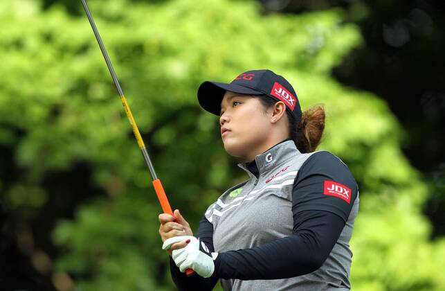 June 16, 2017 - Belmont, Michigan, United States - Moriya Juntanugarn of Thailand tees off on the 14th tee during the second round of the Meijer LPGA Golf Damen Classic golf tournament at Blythefield Country Club in Belmont, MI, USA Friday, June 16, 2017. Meijer LPGA Classic - Round Two  - ZUMAn230 20170616_zaa_n230_188 Copyright: xJorgexLemusx